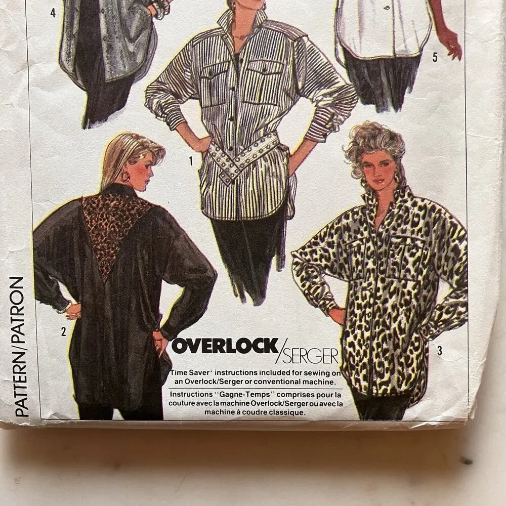 Vintage Simplicity 8355 Misses Loose-Fitting Shirt Pattern Size‎ 12-14-16 Uncut